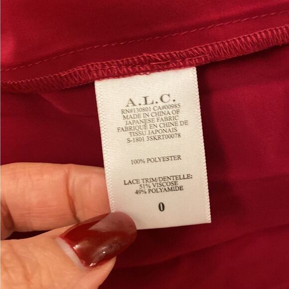 A.l.C. Elegant red Lace Hem Skirt, US0 - Picture 12 of 12